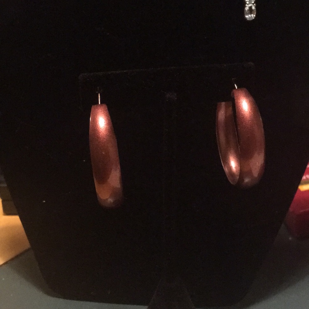 3/15 Bronze color hoop earrings. - Picture 2 of 7
